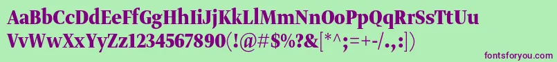 Gretadisnarprobol Font – Purple Fonts on Green Background