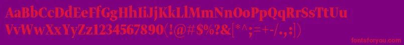 Gretadisnarprobol Font – Red Fonts on Purple Background