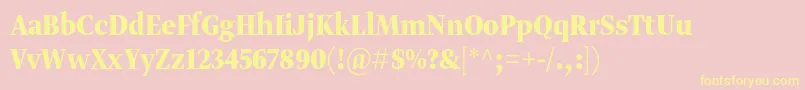 Gretadisnarprobol-Schriftart – Gelbe Schriften auf rosa Hintergrund