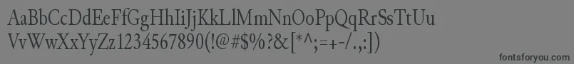Czcionka JunicodeRegularcondensed – czarne czcionki na szarym tle