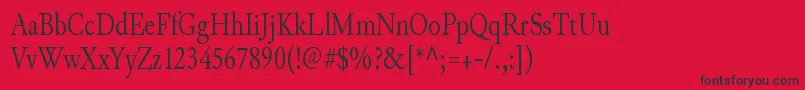 Fonte JunicodeRegularcondensed – fontes pretas em um fundo vermelho