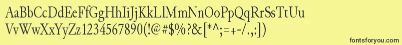 Czcionka JunicodeRegularcondensed – czarne czcionki na żółtym tle