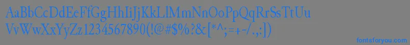 フォントJunicodeRegularcondensed – 灰色の背景に青い文字