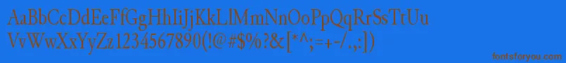 JunicodeRegularcondensed Font – Brown Fonts on Blue Background