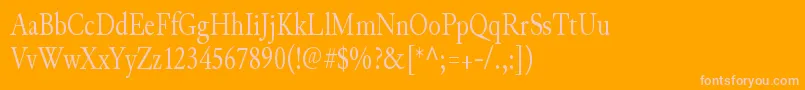 JunicodeRegularcondensed Font – Pink Fonts on Orange Background