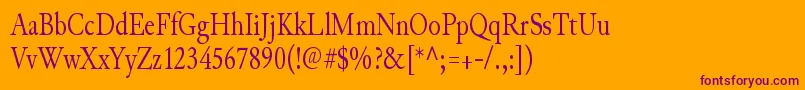 フォントJunicodeRegularcondensed – オレンジの背景に紫のフォント
