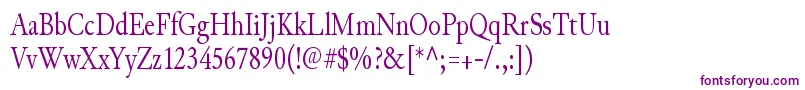 フォントJunicodeRegularcondensed – 白い背景に紫のフォント
