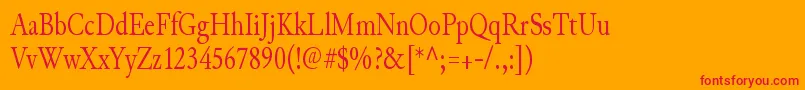 フォントJunicodeRegularcondensed – オレンジの背景に赤い文字