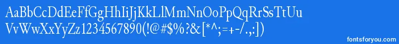 フォントJunicodeRegularcondensed – 青い背景に白い文字