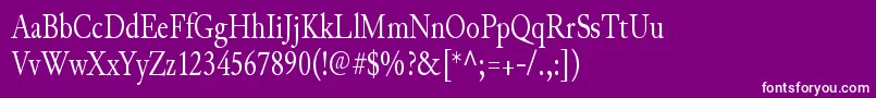Czcionka JunicodeRegularcondensed – białe czcionki na fioletowym tle