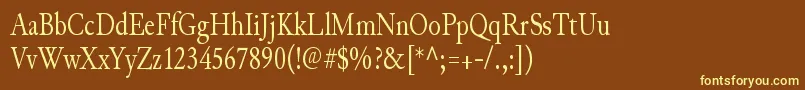 JunicodeRegularcondensed Font – Yellow Fonts on Brown Background
