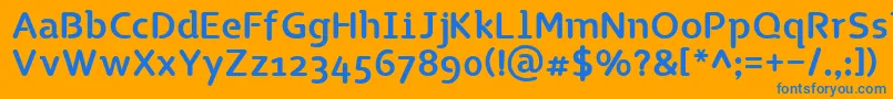 TgNaonao Font – Blue Fonts on Orange Background