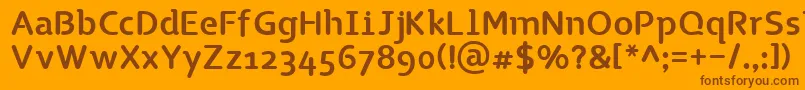 TgNaonao Font – Brown Fonts on Orange Background
