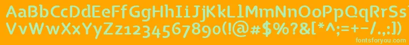 TgNaonao Font – Green Fonts on Orange Background