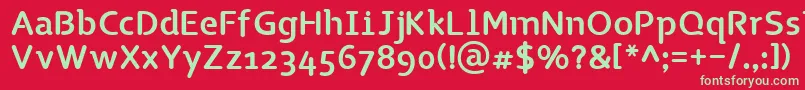 TgNaonao Font – Green Fonts on Red Background
