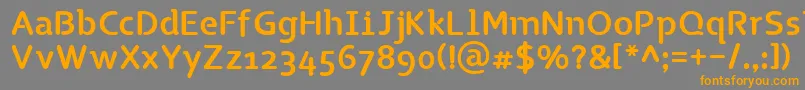 フォントTgNaonao – オレンジの文字は灰色の背景にあります。