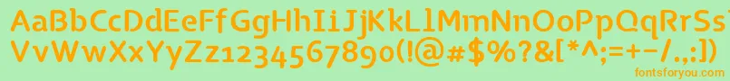 TgNaonao Font – Orange Fonts on Green Background