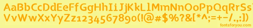 TgNaonao Font – Orange Fonts on Yellow Background