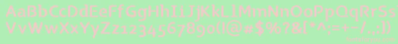 TgNaonao-fontti – vaaleanpunaiset fontit vihreällä taustalla