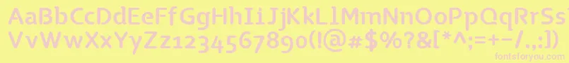 TgNaonao Font – Pink Fonts on Yellow Background