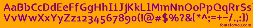 TgNaonao Font – Purple Fonts on Orange Background