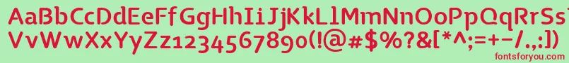 TgNaonao Font – Red Fonts on Green Background