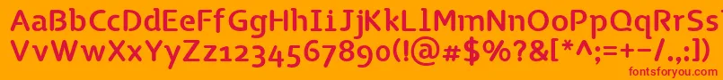 TgNaonao Font – Red Fonts on Orange Background