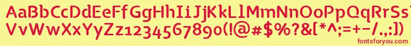 TgNaonao-fontti – punaiset fontit keltaisella taustalla