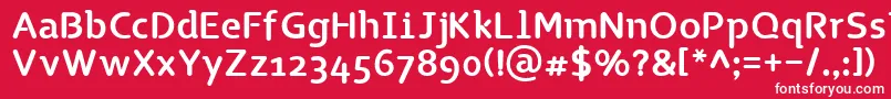 TgNaonao-Schriftart – Weiße Schriften auf rotem Hintergrund