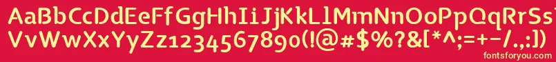 TgNaonao Font – Yellow Fonts on Red Background