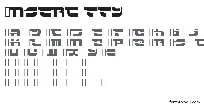 Schriftart Insert ffy – Alphabet, Zahlen, spezielle Symbole
