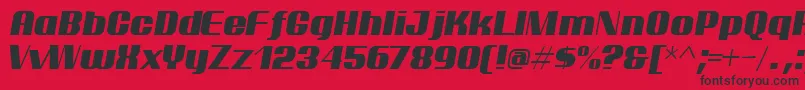 Шрифт PtarmiganItalic – чёрные шрифты на красном фоне