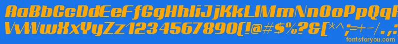 PtarmiganItalic Font – Orange Fonts on Blue Background
