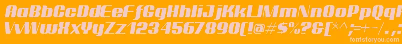 PtarmiganItalic-Schriftart – Rosa Schriften auf orangefarbenem Hintergrund