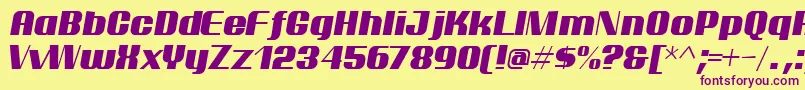 PtarmiganItalic Font – Purple Fonts on Yellow Background