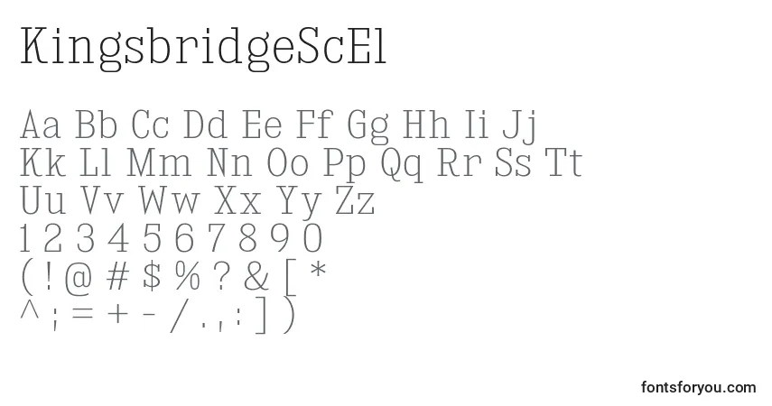 Шрифт KingsbridgeScEl – алфавит, цифры, специальные символы