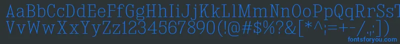 KingsbridgeScEl Font – Blue Fonts on Black Background