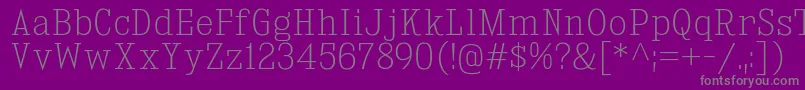 KingsbridgeScEl Font – Gray Fonts on Purple Background