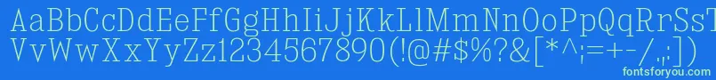 KingsbridgeScEl Font – Green Fonts on Blue Background