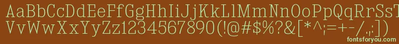 KingsbridgeScEl Font – Green Fonts on Brown Background