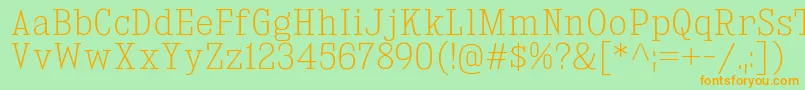 KingsbridgeScEl Font – Orange Fonts on Green Background