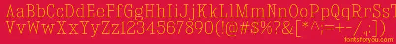 KingsbridgeScEl Font – Orange Fonts on Red Background