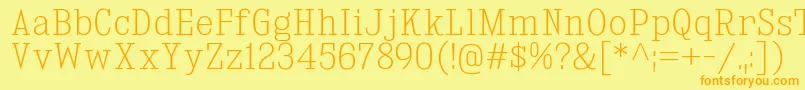 KingsbridgeScEl Font – Orange Fonts on Yellow Background