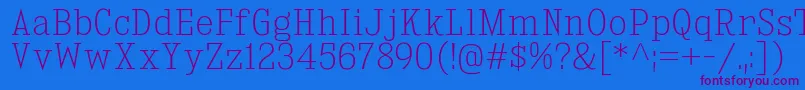 KingsbridgeScEl Font – Purple Fonts on Blue Background