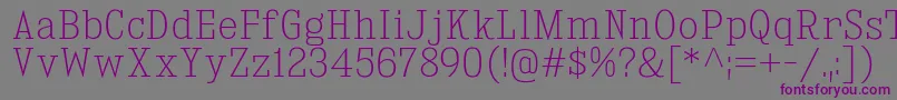 KingsbridgeScEl Font – Purple Fonts on Gray Background