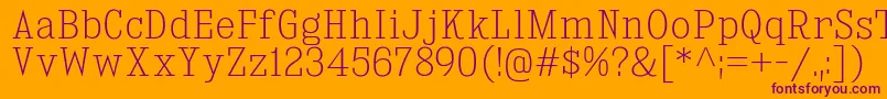 KingsbridgeScEl Font – Purple Fonts on Orange Background
