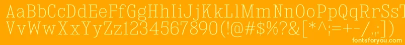 KingsbridgeScEl Font – Yellow Fonts on Orange Background