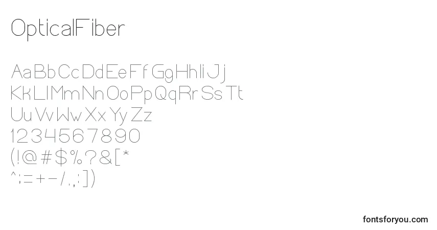 Schriftart OpticalFiber – Alphabet, Zahlen, spezielle Symbole