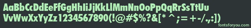 フォントFuturaExtraBlackCondensedBt – 黒い背景に緑の文字