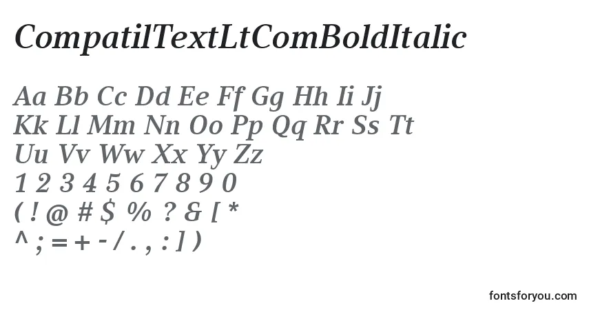 Шрифт CompatilTextLtComBoldItalic – алфавит, цифры, специальные символы